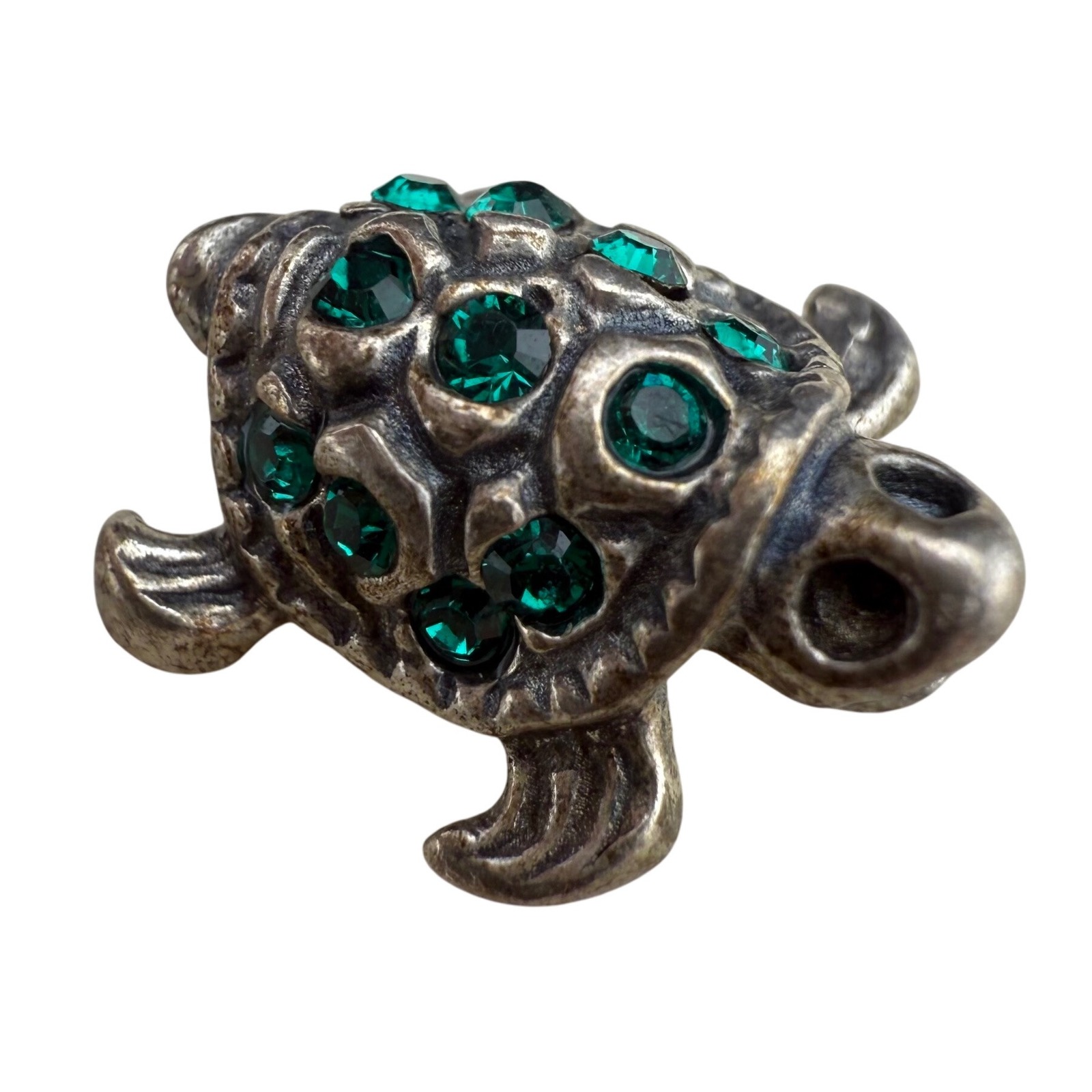 Kay Jewelers Charmed Memories Sterling Turtle Charm Green Italy 925 Swarovski 25$